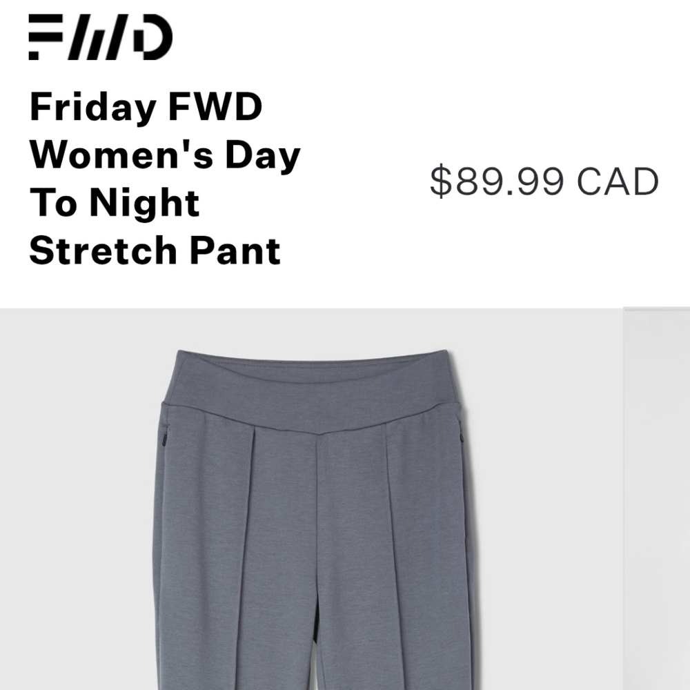NWT Friday M Day To Night Stretch Pant